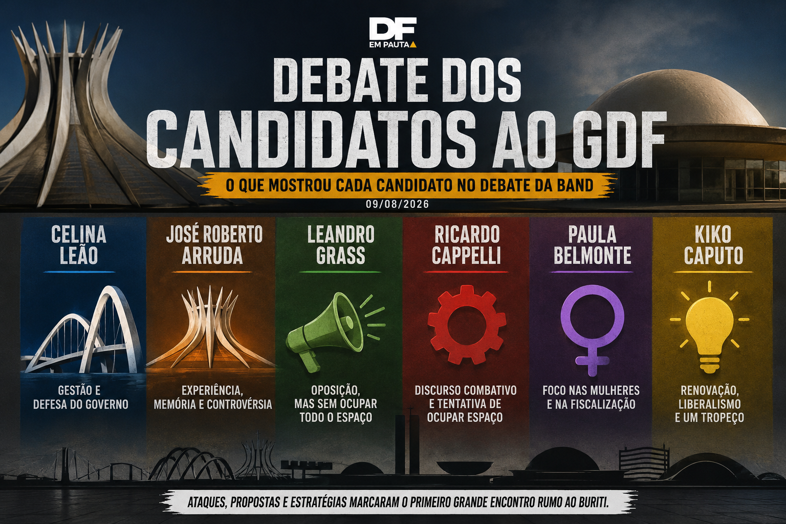ENTRE ATAQUES, PROMESSAS E VELHOS FANTASMAS:O QUE MOSTROU O PRIMEIRO DEBATE PELO GDF.